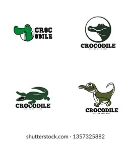 Chrocodile logo template. Reptile logo vector
