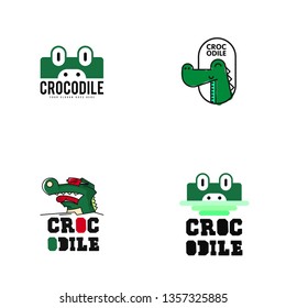 Chrocodile logo template. Reptile logo vector