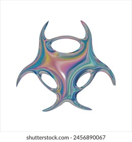 Élément Chrom avec réfraction arc-en-ciel, toxines isolées de style S'identifier y2k