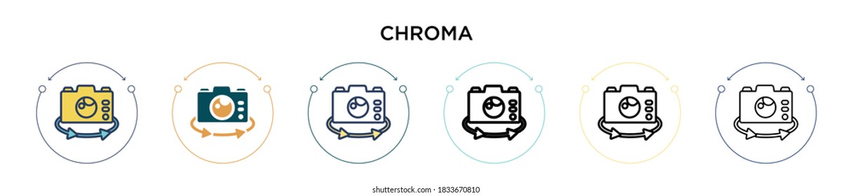 Chroma icon in filled, thin line, outline and stroke style. Vector illustration of two colored and black chroma vector icons designs can be used for mobile, ui, web