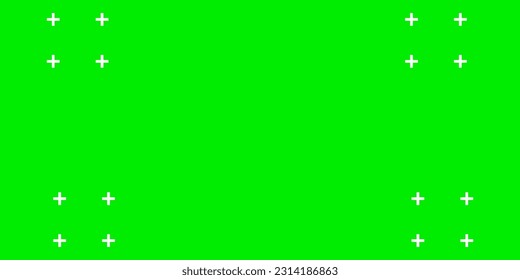 Chroma key background greenscreen with trackers vector green screen or chroma key with tracking markers
