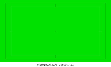 Chroma key Green screen with Register Mark Frame Safe Area for Video broadcasting Template overlay vector illustration.