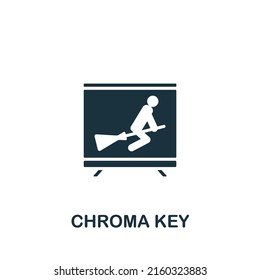 Chroma Key Icon Monochrome Simple Streaming Stock Vector (Royalty Free