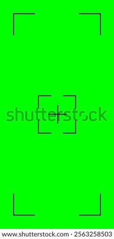 Chroma key vertical green screen with tracker points. Ideal for special effects in social media vertical videos. Vector flat design.