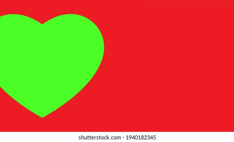 Chromakey, green screen background. Love heart on14 february, valentine, valentines day. Chroma key studio tv concept. 1920, 1080 video format.
