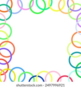 
Chromantic abstract background in the form of a frame of multi-colored rings on a white background