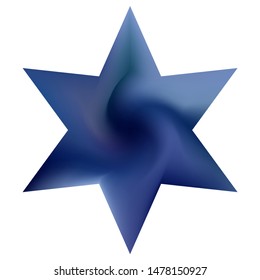 Chromatic background in the form of hexagram. Sign sacred religious symbol. Trendy soft color star. Blue effective modern screen design for brochure, calendar, cards or invitation.
