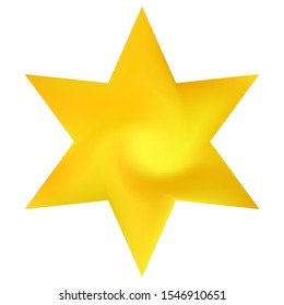 Chromatic background in the form of hexagram. Trendy soft color logo. Geometric sacred religious symbol. Yellow effective modern screen design for brochure, calendar, cards or invitation.