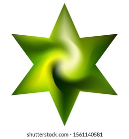 Chromatic background in the form of hexagram. Trendy soft color effect. Popular sacred religious symbol. Green effective modern screen design for brochure, calendar, cards or invitation.