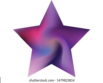 Chromatic background in the form of pentagram. Neon style of 90th, 80th. Trendy soft color effect. Violet effective modern screen design for brochure, calendar, cards or invitation.