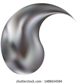 Chromatic background in the form of yin or yang. Holographic original east style. Trendy soft color illustration. Silver effective modern screen design for brochure, calendar, cards or invitation.