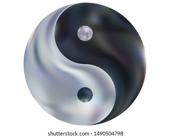Chromatic background in the form of yin yang. Trendy soft color element. Cool original liquid theme. Silver effective modern screen design for brochure, calendar, cards or invitation.