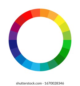 Chromatic circle on white background