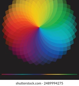 Chromatic color flower, rainbow flower vector abstract design