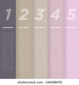 Chromatic harmony. Color palette. Colored vertical stripes background for infographics. Vector. 