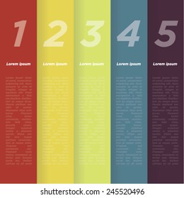 Chromatic harmony. Color palette. Colored vertical stripes background for infographics. Vector. 