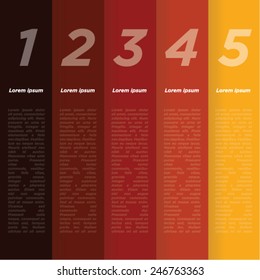 Chromatic harmony. Color palette. Colored vertical stripes background for infographics. Vector. 