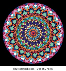 Chromatic Harmony: Colorful Mandala Pattern
