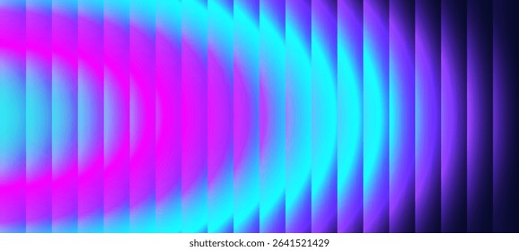 Chromatic ripple gradient with neon pink, blue, and violet hues. Abstract vector background for modern design.