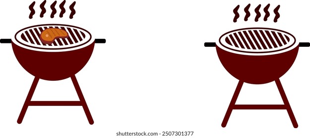 cromático. Ilustración vectorial parrilla barbacoa cocinar flame icon