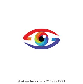 Visión cromática: diseño colorido del logotipo del ojo