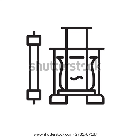 Chromatographic column icon. Chemical separation and analytical laboratory testing, representing HPLC columns, stationary phase technology, pharmaceutical purification, and molecular analysis tools.