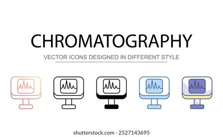 Design de ícone cromatográfico com ilustração de fundo branco