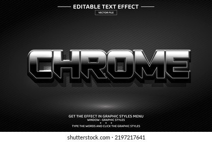 Chrome 3D editable text effect template