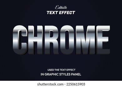 chrome 3d editable text effect