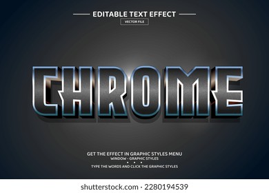 Chrome 3D editable text effect template