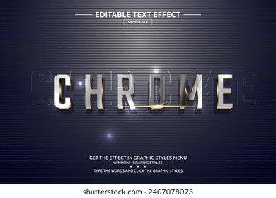 Chrome 3D editable text effect template