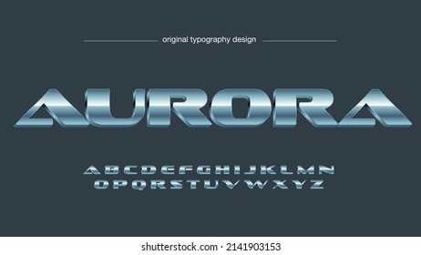 chrome 3d metallic futuristic typography