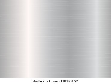 Chrome background with metal texture. Vector illustration with light effect.