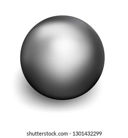 Chrome Ball Isolated On White Background