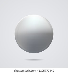 Chrome ball realistic isolated on white background. Vector eps10