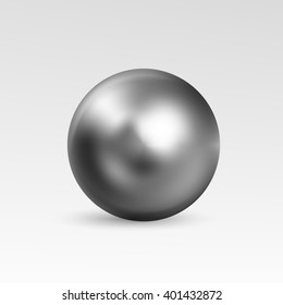 Chrome Ball Realistic Isolated On White Background