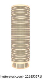 Chrome business building. vector illustration