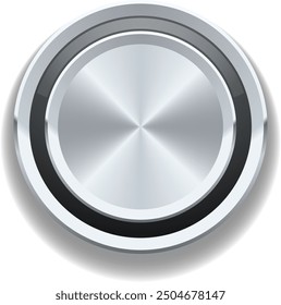Chrome button mockup. Realistic volume tuner switch