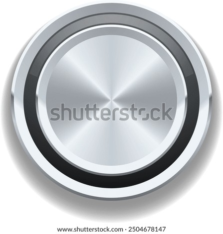 Chrome button mockup. Realistic volume tuner switch