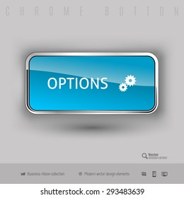 Chrome button options with color plastic inside. Elegant design elements.