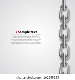 Chrome chain on white background. Vector illustration