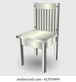 Chrome chair 3d. Vector illustration. 