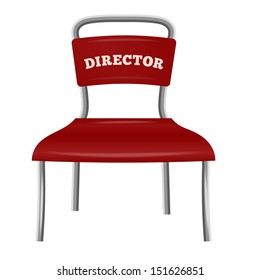 Chrome colored metal chair director