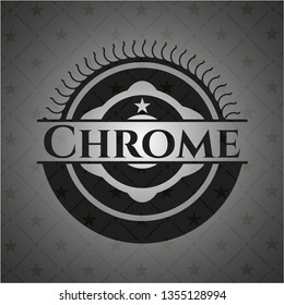 Chrome dark emblem. Retro