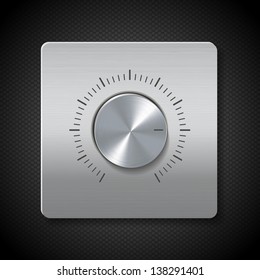 Chrome Dial on a Brushed Metal plate with Black texture Background