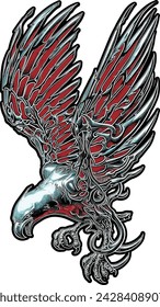 Chrome eagle flaming eagle flying