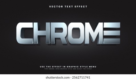 Chrome editable text effect Template Suitable for shiny text style