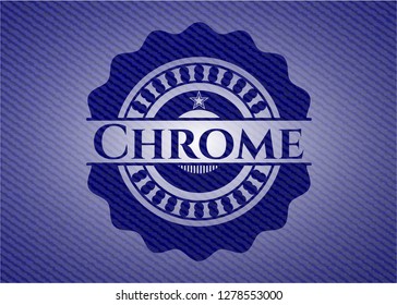Chrome emblem with denim high quality background