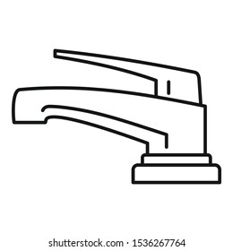 Chrome faucet icon. Outline chrome faucet vector icon for web design isolated on white background