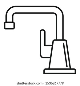 Chrome faucet icon. Outline chrome faucet vector icon for web design isolated on white background